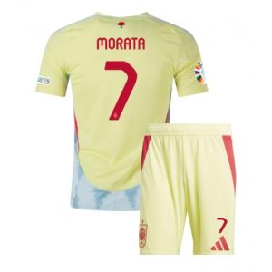 Kids EK 2024 Alvaro Morata #7 Spanje Uitshirt Korte Mouw (+ Korte broeken) Voetbalshirts