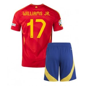 Kids EK 2024 Nico Williams #17 Spanje Thuisshirt Korte Mouw (+ Korte broeken) Voetbalshirts