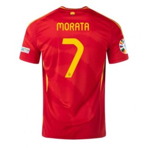 Nieuwe EK 2024 Alvaro Morata #7 Spanje Thuisshirt Korte Mouw Voetbalshirts