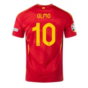 Nieuwe EK 2024 Dani Olmo #10 Spanje Thuisshirt Korte Mouw Voetbalshirts