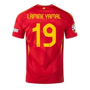 Nieuwe Spanje Lamine Yamal #19 Thuisshirt EK 2024 Voetbalshirts Korte Mouw Kopen